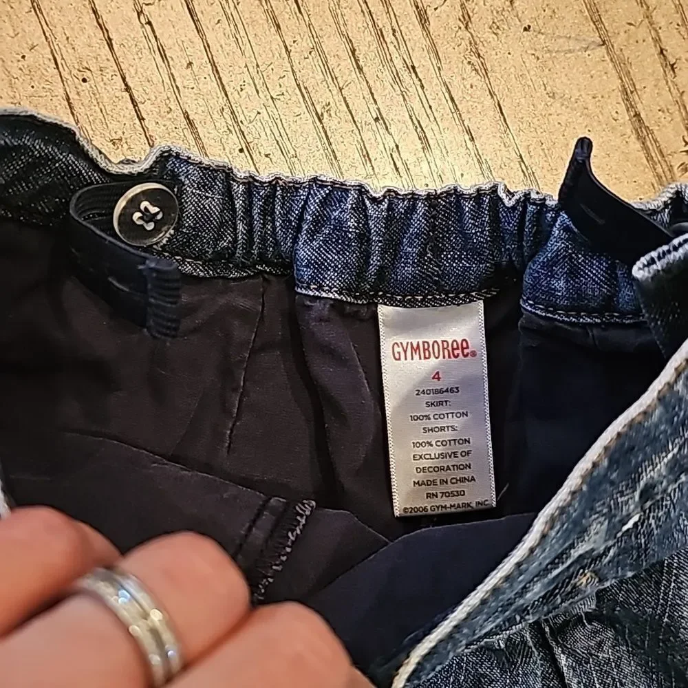 Jean skirt with shorts size 4 Gymboree